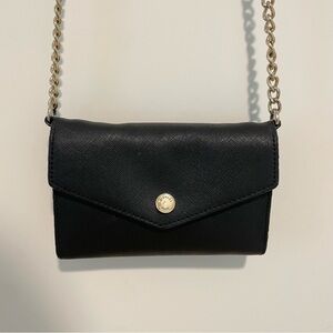 Michael Kors Small Envelope Cross-Body Black Clutch Purse
